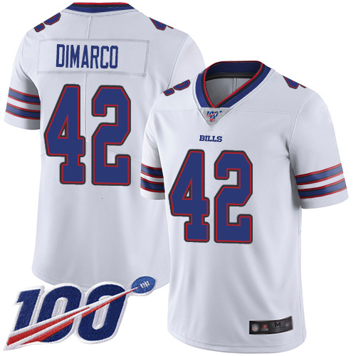 Men Buffalo Bills #42 Patrick DiMarco White Vapor Untouchable Limited Player 100th Season NFL Jersey